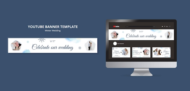 PSD gratuit modèle de mariage design plat