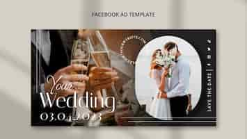 PSD gratuit modèle de mariage design plat