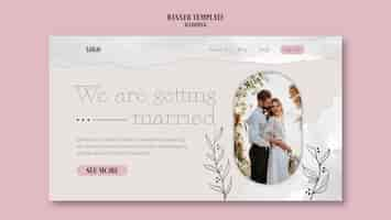 PSD gratuit modèle de mariage design plat