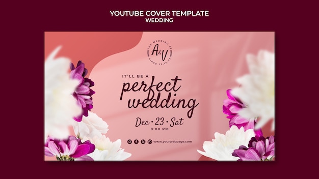 PSD gratuit modèle de mariage design plat