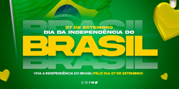 modèle de médias sociaux 7 septembre fête de l'indépendance du brésil independencia do brasil