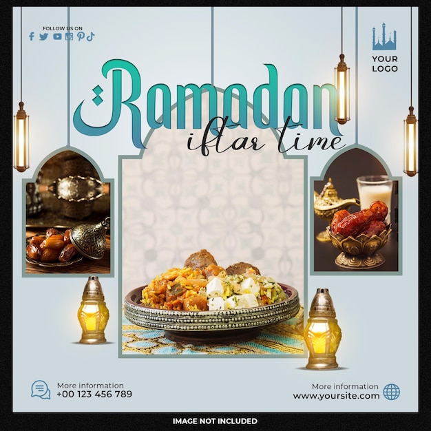 PSD gratuit modèle de médias sociaux du menu iftar du ramadan