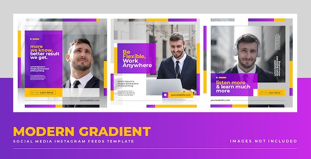 PSD gratuit modèle de médias sociaux de gradient moderne simple