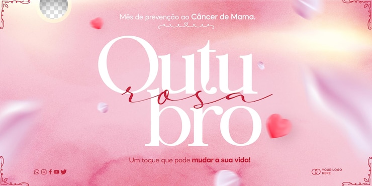 PSD gratuit modèle de médias sociaux psd campagne d'octobre rose prévention du cancer du sein outubro rosa au brésil