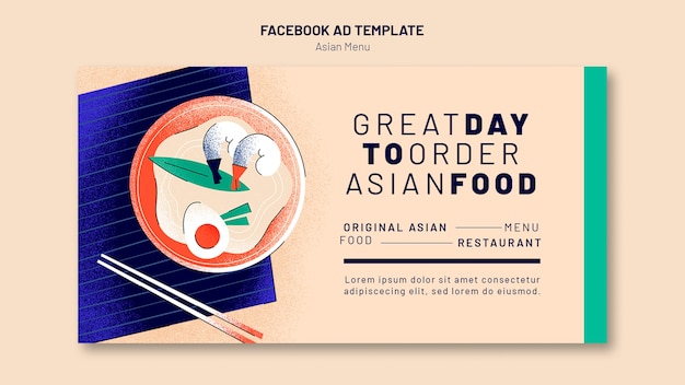 PSD gratuit modèle de menu asiatique design plat