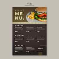 PSD gratuit modèle de menu burger