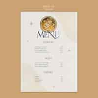 PSD gratuit modèle de menu de restaurant de cuisine délicieuse