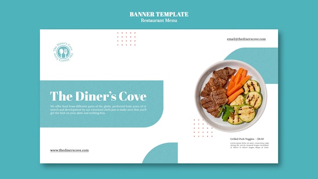 PSD gratuit modèle de menu de restaurant design plat