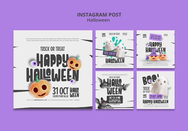 Un modèle de message Instagram pour la célébration d'Halloween