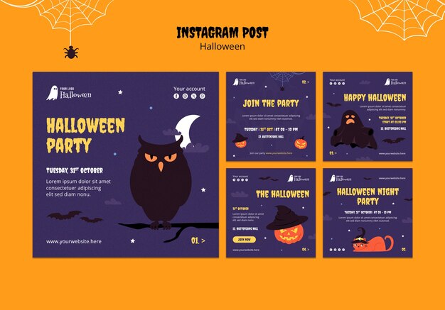 Un modèle de message Instagram pour la célébration d'Halloween