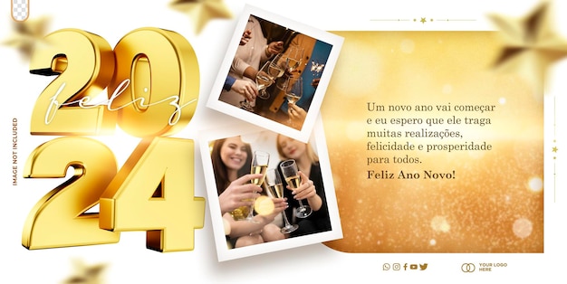 PSD gratuit modèle de message psd médias sociaux bonne année célébration feliz ano novo au brésil