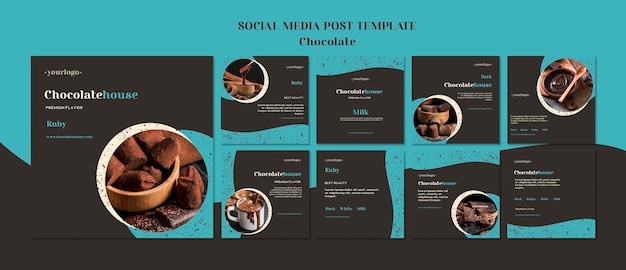 PSD gratuit modèle de messages de maison de chocolat