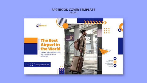 PSD gratuit modèle de modèle d'aéroport design plat