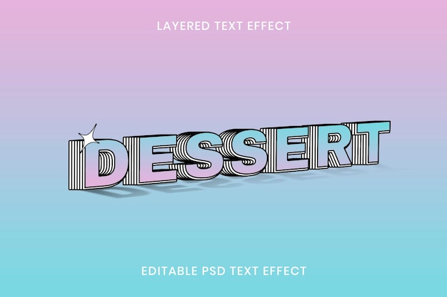 PSD gratuit modèle modifiable d'effet de texte en couches psd