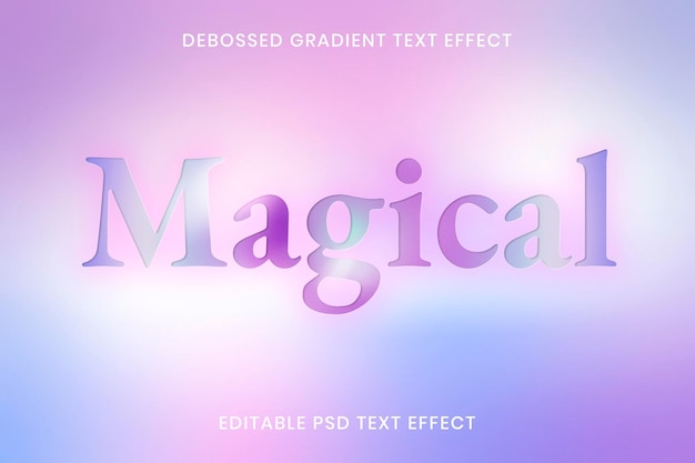 Modèle modifiable d'effet de texte dégradé en creux psd