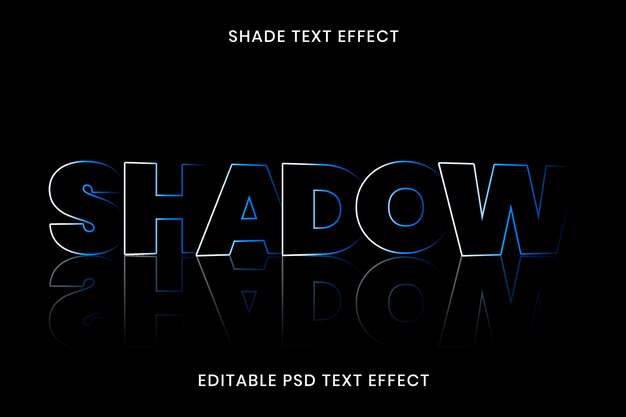 Modèle modifiable d'effet de texte d'ombre psd