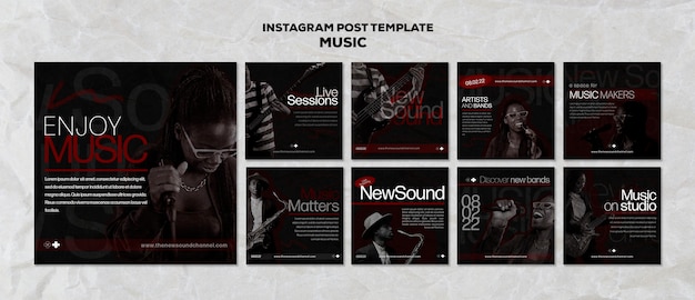 PSD gratuit modèle de musique design plat