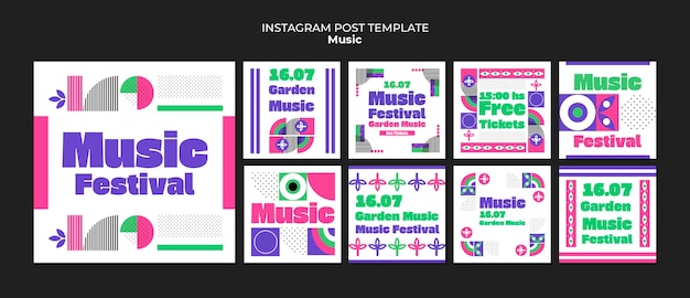 PSD gratuit modèle de musique design plat