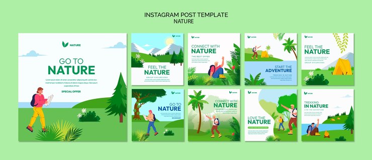 PSD gratuit modèle nature design plat