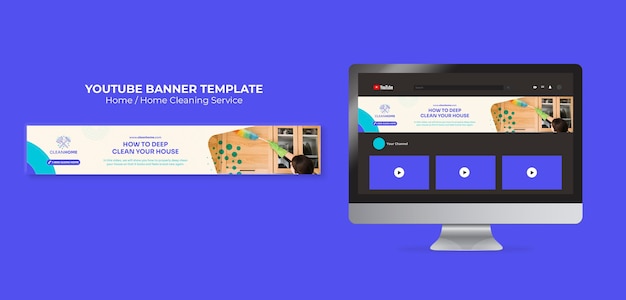 PSD gratuit modèle de nettoyage à domicile design plat