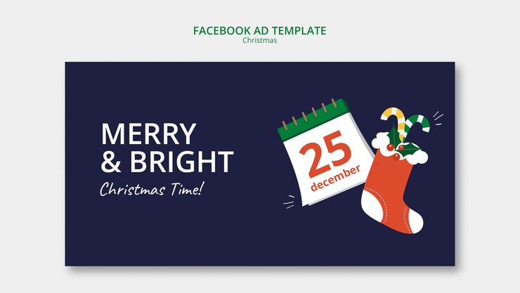 PSD gratuit modèle de noël design plat