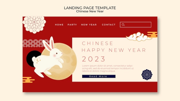 PSD gratuit modèle de nouvel an chinois design plat