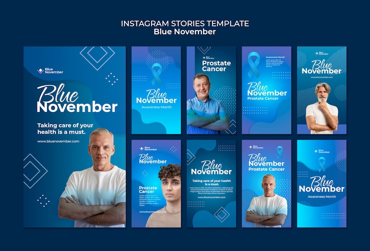 PSD gratuit modèle de novembre dégradé bleu