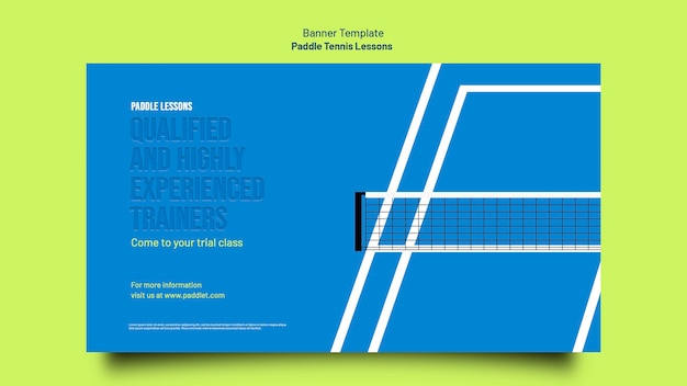 PSD gratuit modèle de paddle-tennis design plat