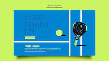 PSD gratuit modèle de paddle-tennis design plat