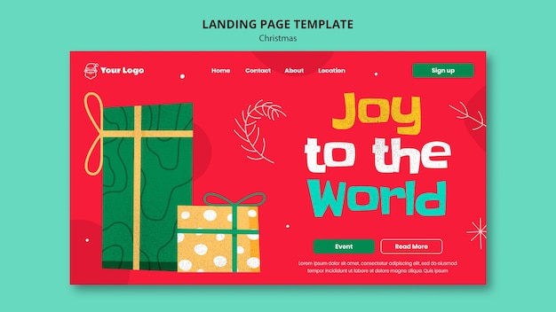 PSD gratuit modèle de page d'accueil de célébration de noël
