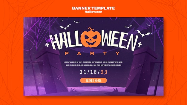 PSD gratuit modèle de page d'accueil pour la célébration d'halloween