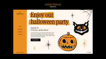 PSD gratuit modèle de page d'accueil pour la célébration d'halloween