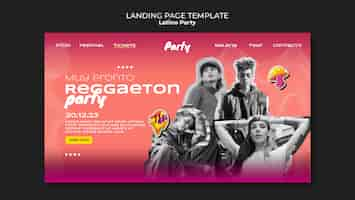 PSD gratuit modèle de page d'atterrissage de fête latine