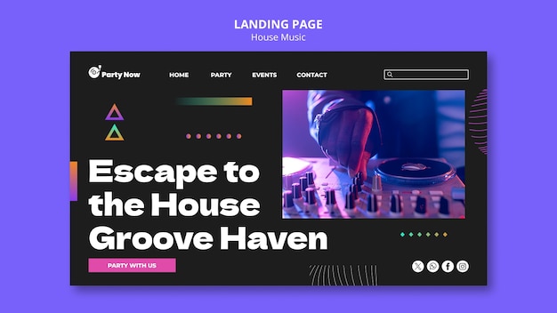 Modèle De Page D'atterrissage De La Fête De La Musique House