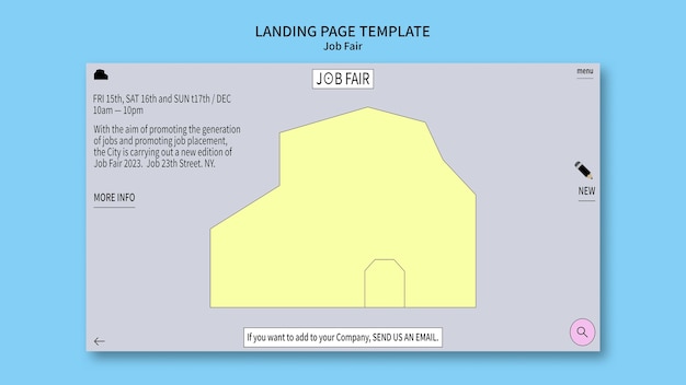 PSD gratuit modèle de page d'atterrissage de foire à l'emploi flat design