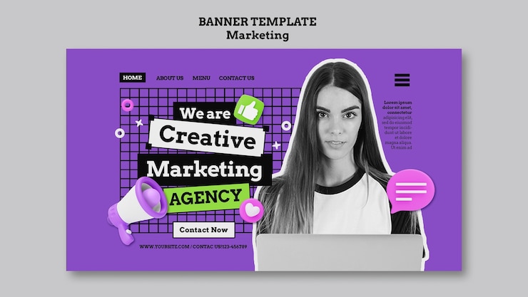 PSD gratuit modèle de page d'atterrissage de marketing à design plat
