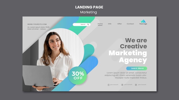 Modèle de page d'atterrissage de marketing numérique