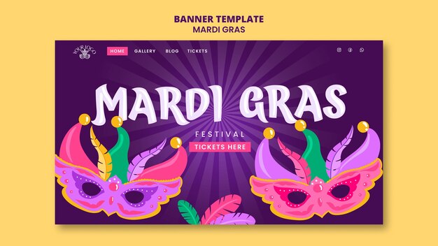 modèle de page d'atterrissage pour la célébration du Mardi Gras