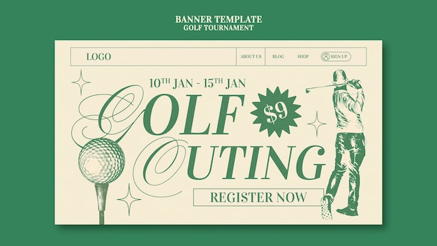 Modèle De Page D'atterrissage De Tournoi De Golf