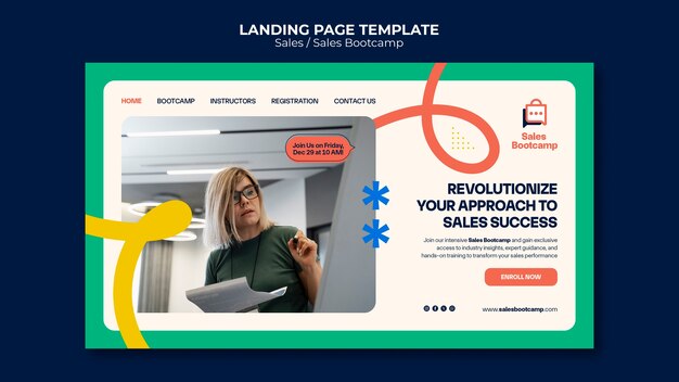 Modèle de page d'atterrissage de vente à la conception plate