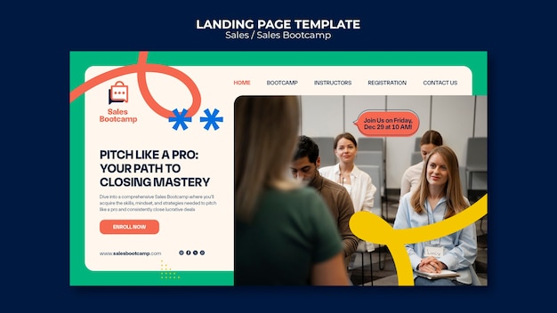 PSD gratuit modèle de page d'atterrissage de vente à la conception plate