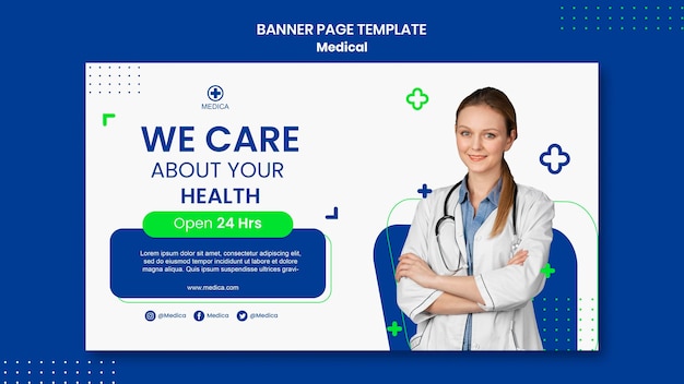 PSD gratuit modèle de page de bannière d'aide médicale