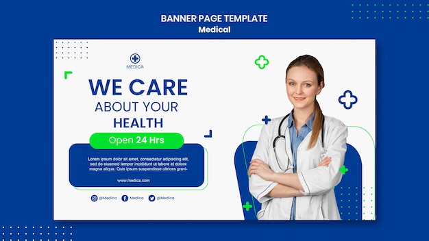 Modèle de page de bannière d'aide médicale