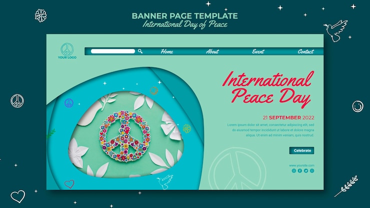 PSD gratuit modèle de page de bannière de la journée internationale de la paix