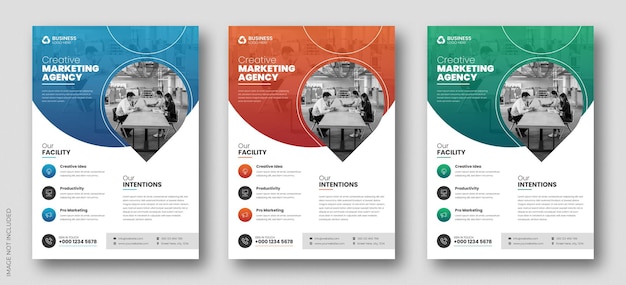 Modèle de page de couverture de brochure et de conception de flyer polyvalent d'entreprise