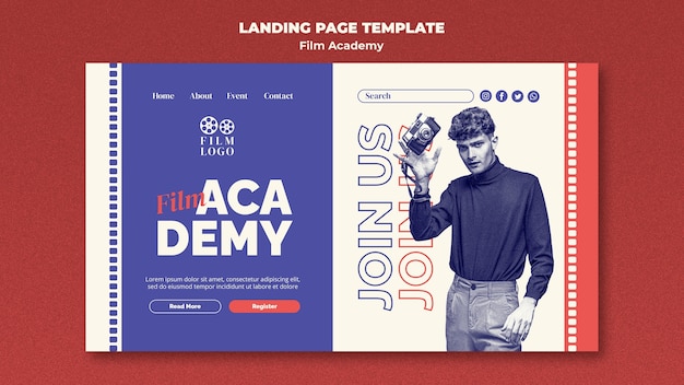 Modèle De Page De Destination De L'académie De Cinéma