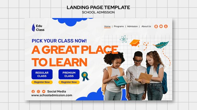 Modèle de page de destination d'admission à l'école