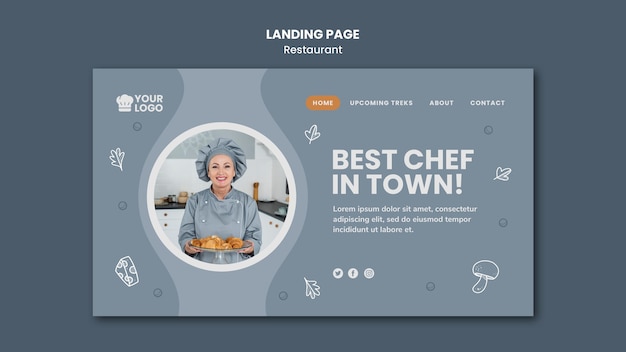 PSD gratuit modèle de page de destination d'annonce de restaurant