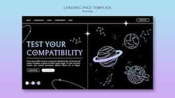 PSD gratuit modèle de page de destination d'astrologie design plat