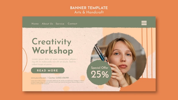 Modèle De Page De Destination D'atelier D'artisanat